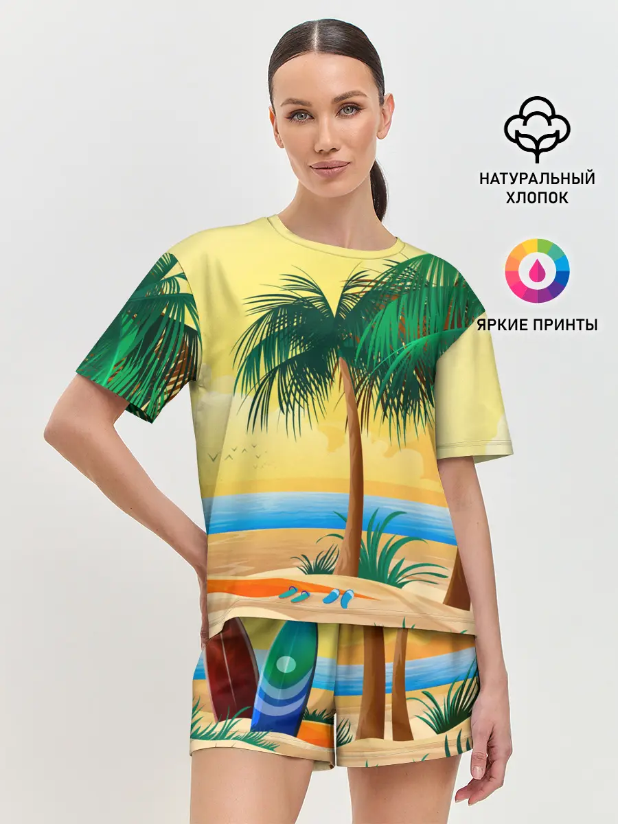 Женская пижама с шортами / Пляж