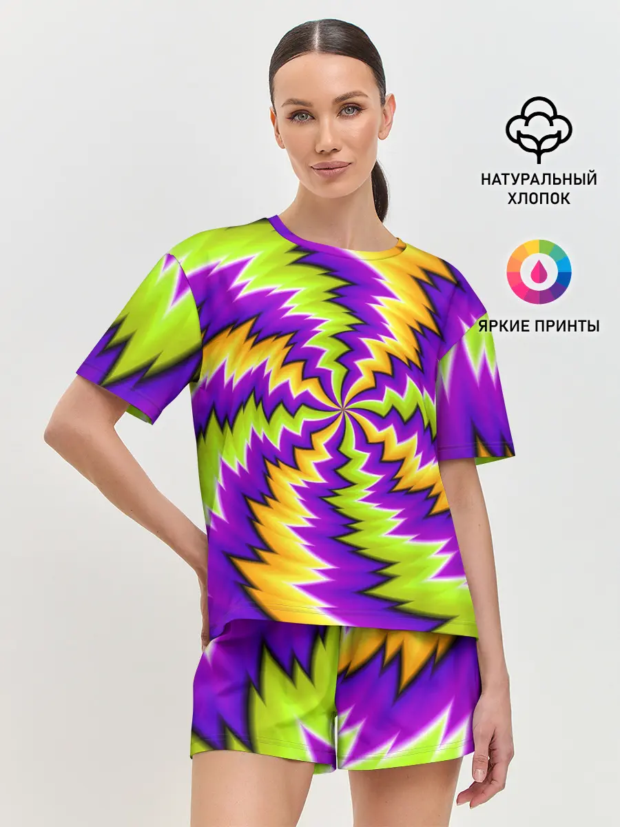 Женская пижама с шортами / ЛЕДЕНЕЦ / КОНФЕТА / КАРАМЕЛЬ