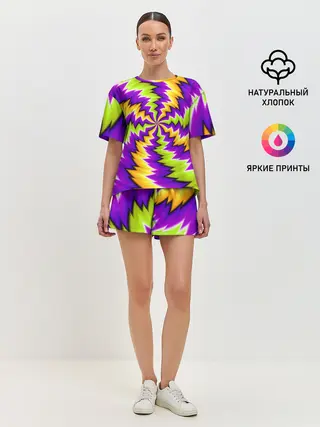 Женская пижама с шортами / ЛЕДЕНЕЦ / КОНФЕТА / КАРАМЕЛЬ