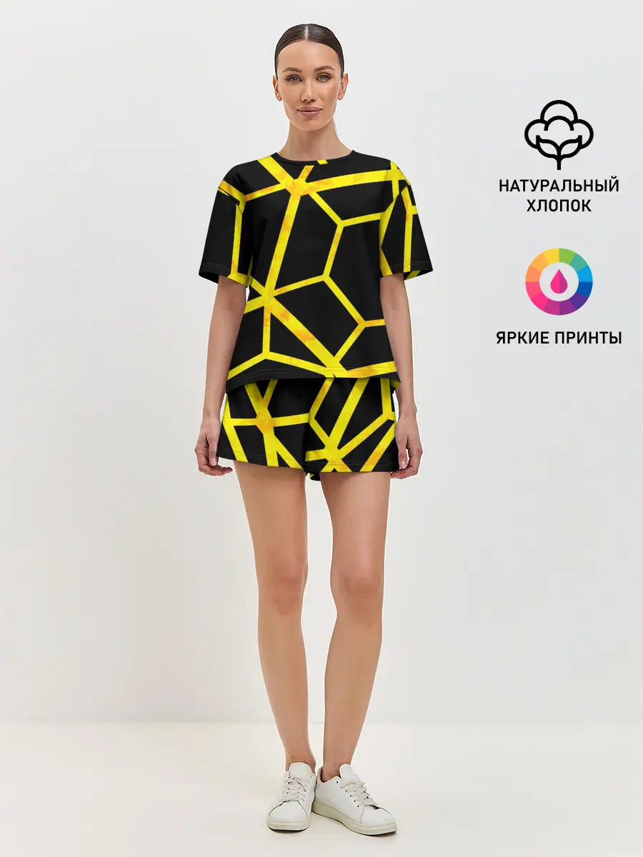 Женская пижама с шортами / Hexagon