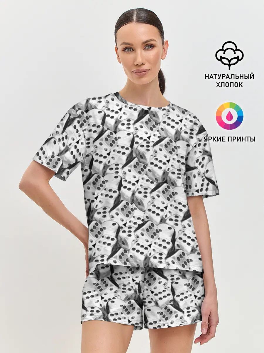 Женская пижама с шортами / Игральные Кости