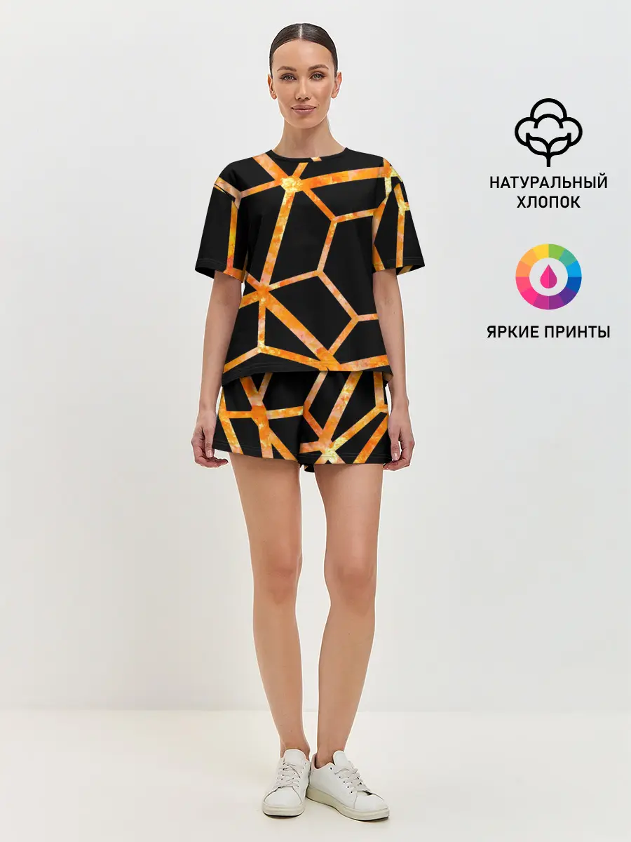 Женская пижама с шортами / Hexagon