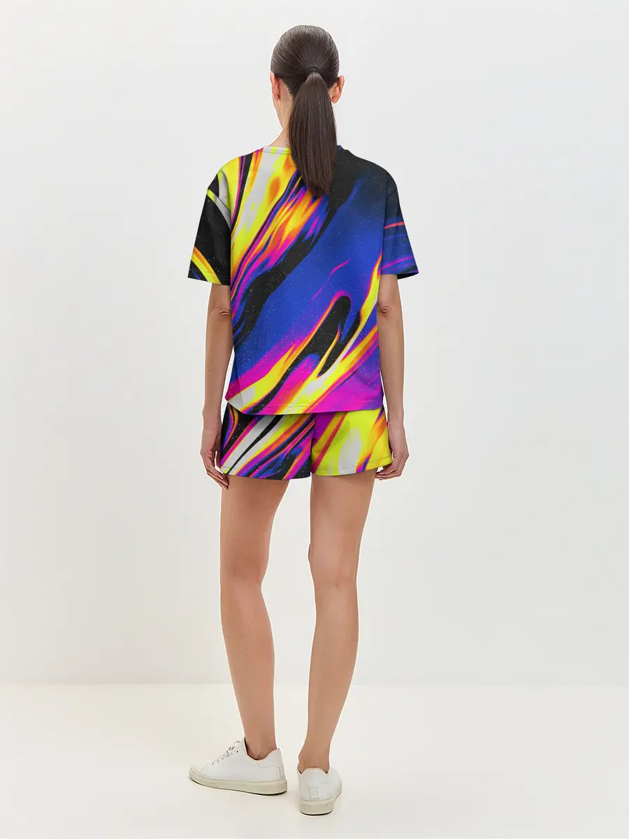 Женская пижама с шортами / БЕНЗИНОВЫЕ РАВЗОДЫ / ТЕКСТУРА