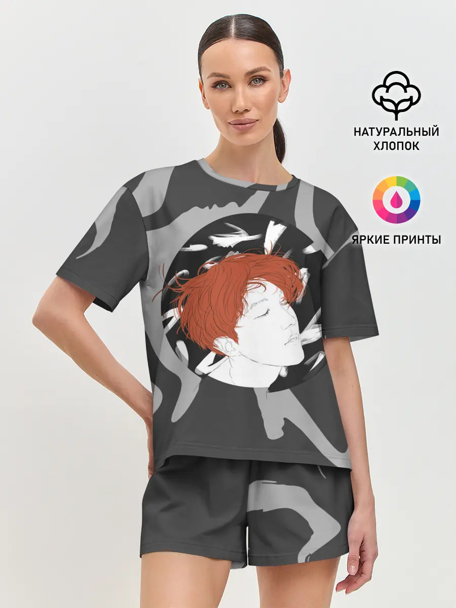 Женская пижама с шортами / BTS Style