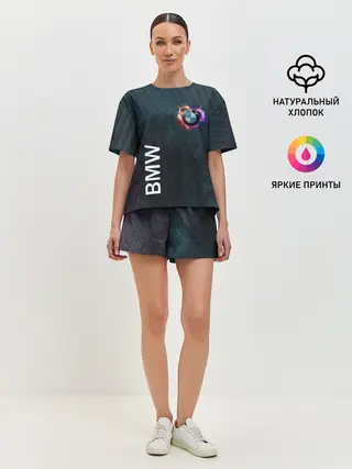 Женская пижама с шортами / BMW Heart. Grooved Texture