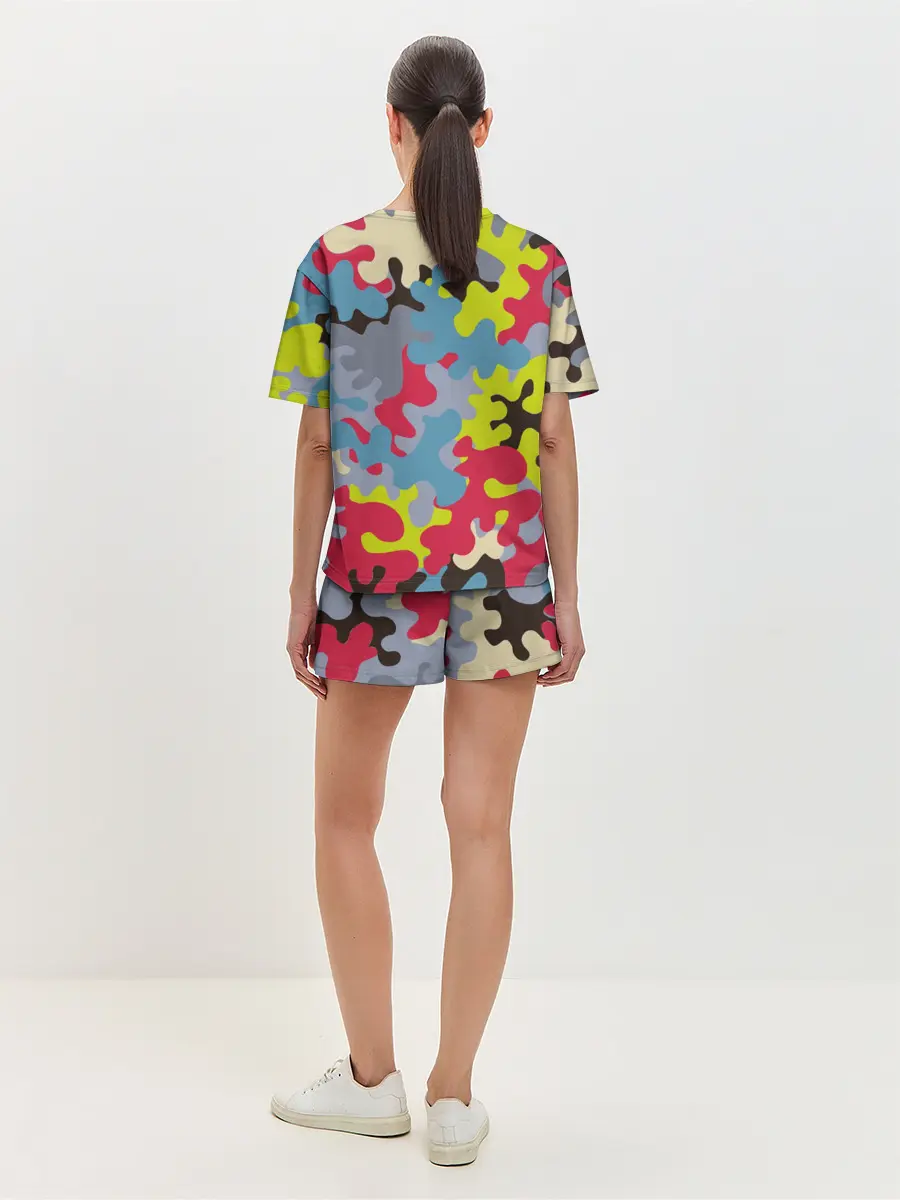 Женская пижама с шортами / Цветные облака