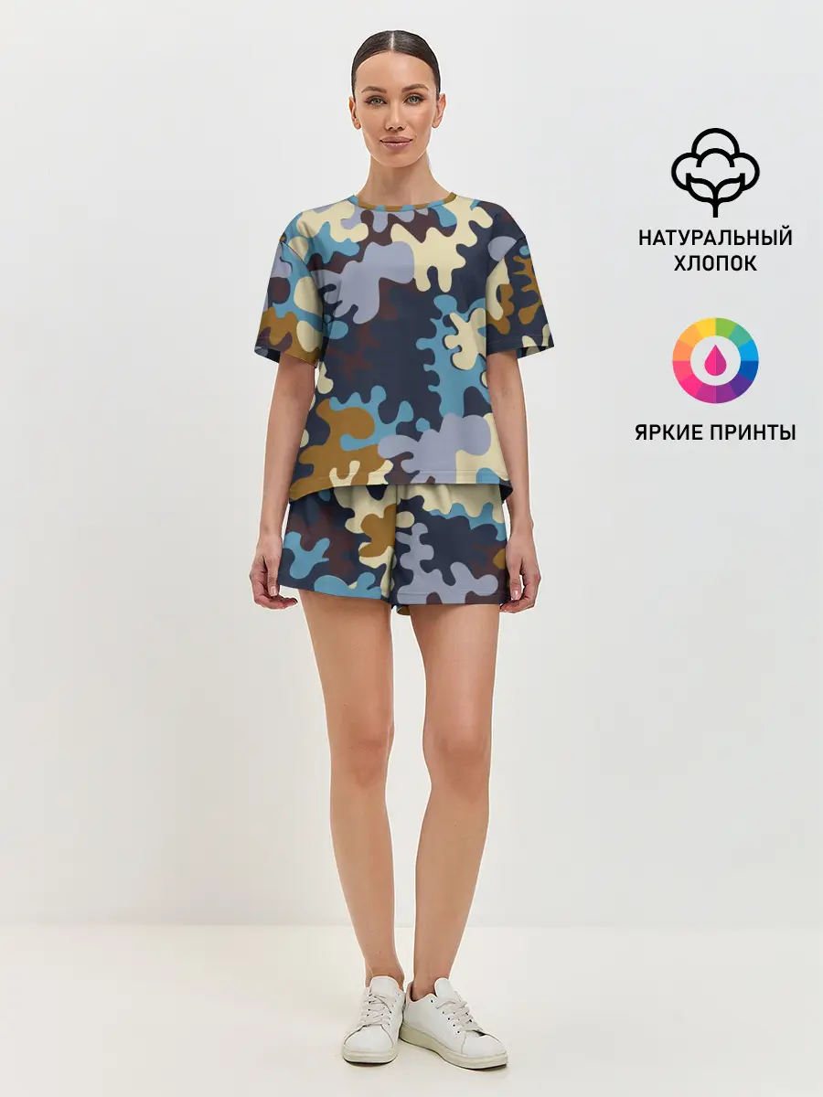 Женская пижама с шортами / Облака