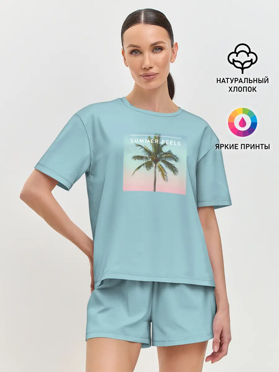 Женская пижама с шортами / Летние ощущения