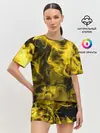 Женская пижама с шортами / Желтый Неоновый Дым