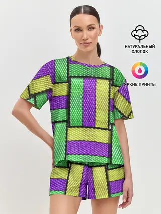 Женская пижама с шортами / Цветные Ремешки