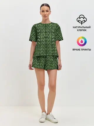 Женская пижама с шортами / Текстура Аллигатора