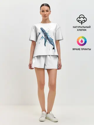 Женская пижама с шортами / кит