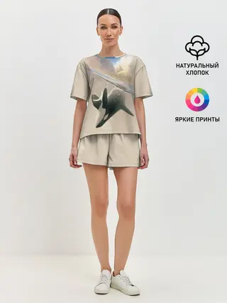 Женская пижама с шортами / косатка