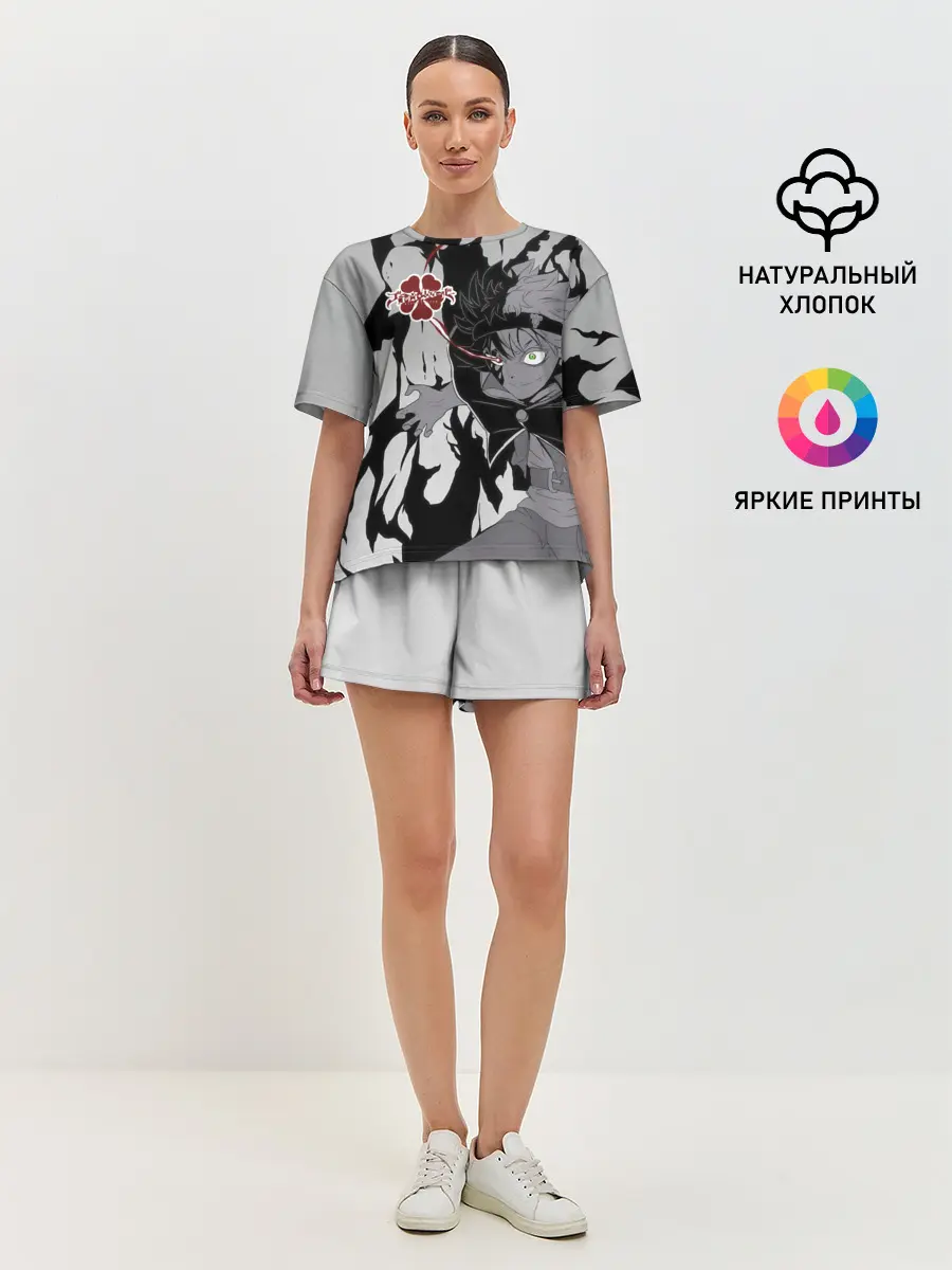 Женская пижама с шортами / Черный Аста демон Чёрный клевер