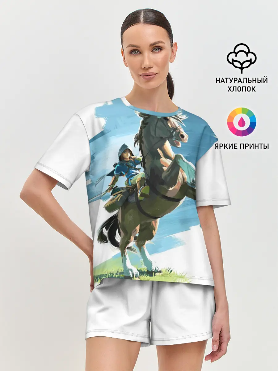 Женская пижама с шортами / Линк на коне