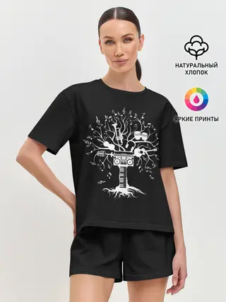 Женская пижама с шортами / Музыкальное Дерево