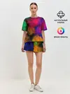 Женская пижама с шортами / Цветные Разводы