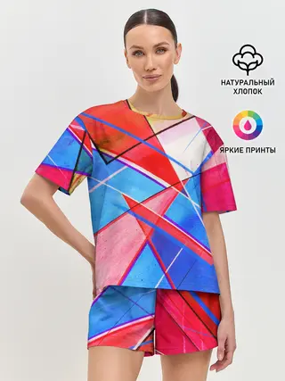 Женская пижама с шортами / Абстрактные Фигуры