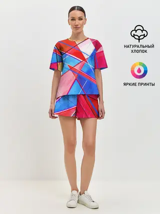 Женская пижама с шортами / Абстрактные Фигуры