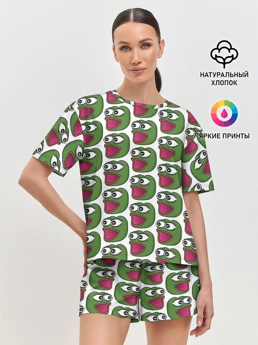 Женская пижама с шортами / Poggers Pattern