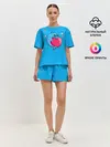 Женская пижама с шортами / Дельфин с сердечком