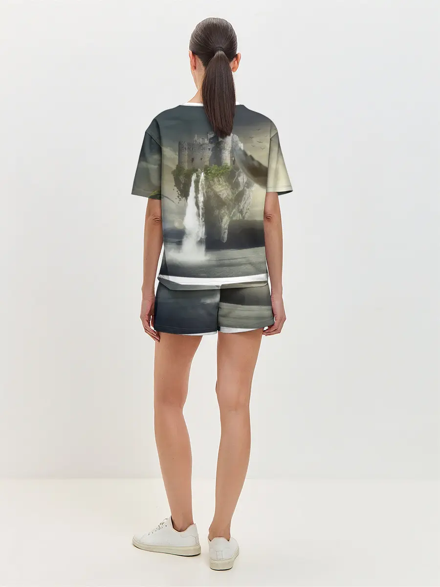 Женская пижама с шортами / Парящий замак