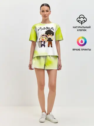 Женская пижама с шортами / Аста и Юно Чёрный клевер