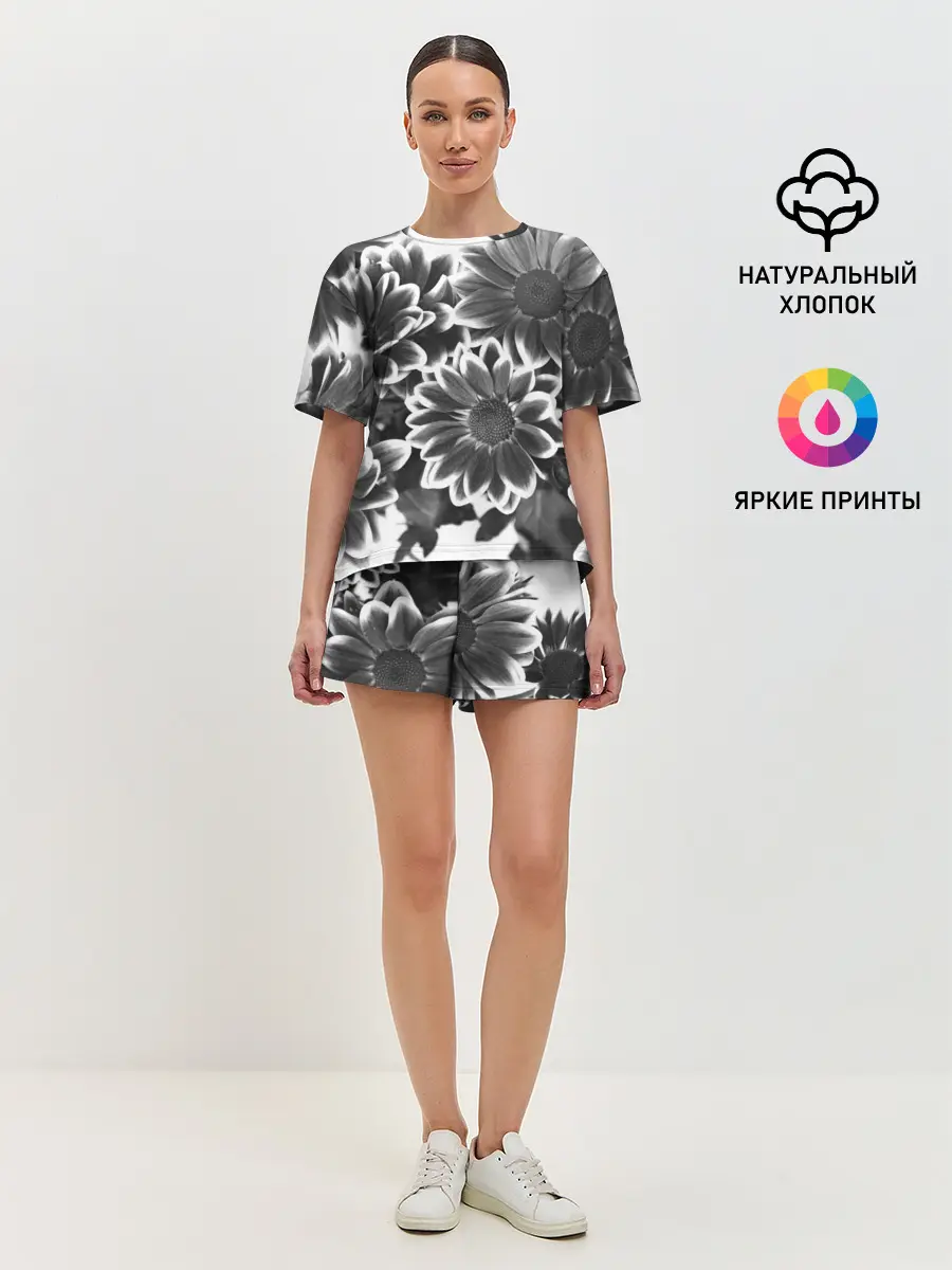 Женская пижама с шортами / Цветочный Узор