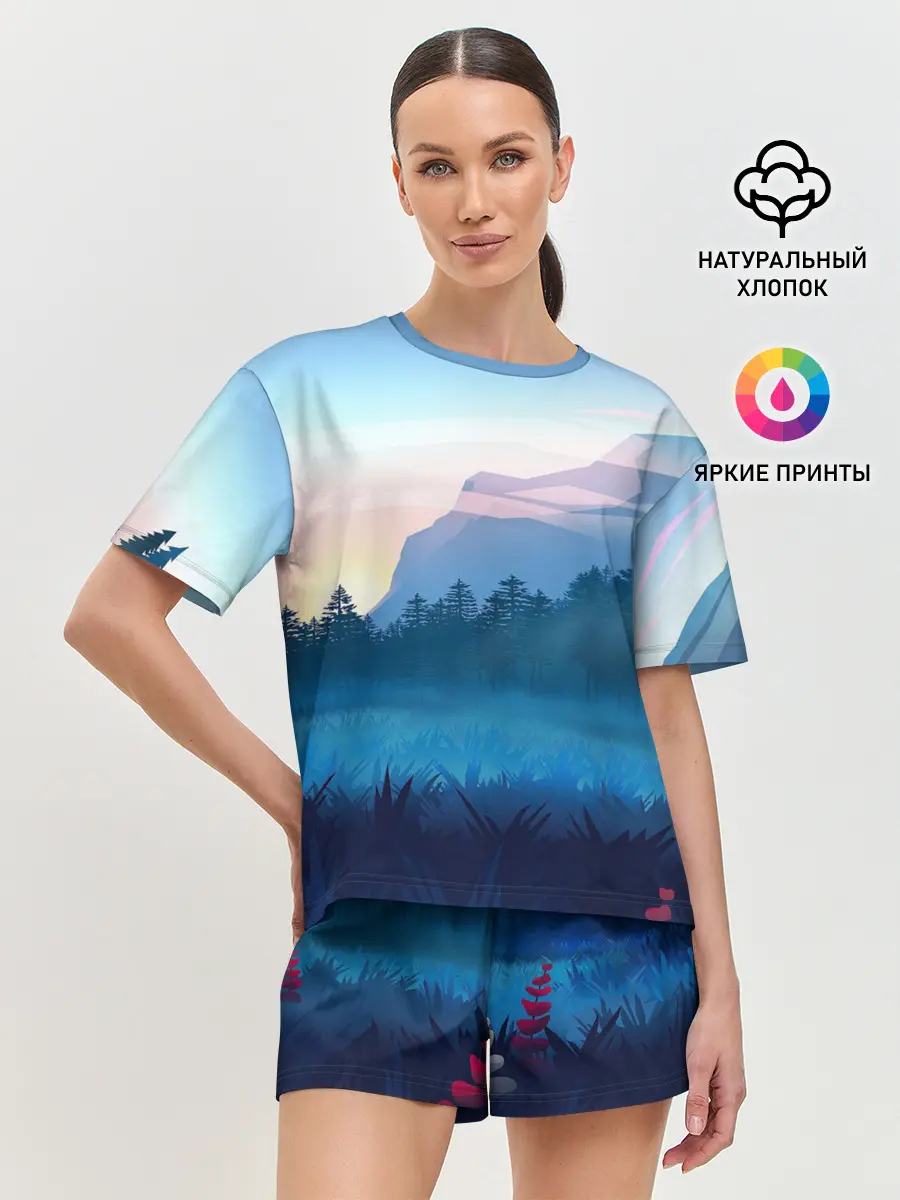 Женская пижама с шортами / Рассвет