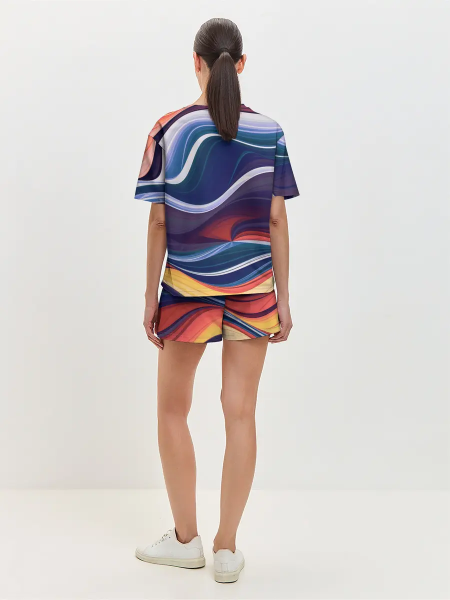 Женская пижама с шортами / Colored lines