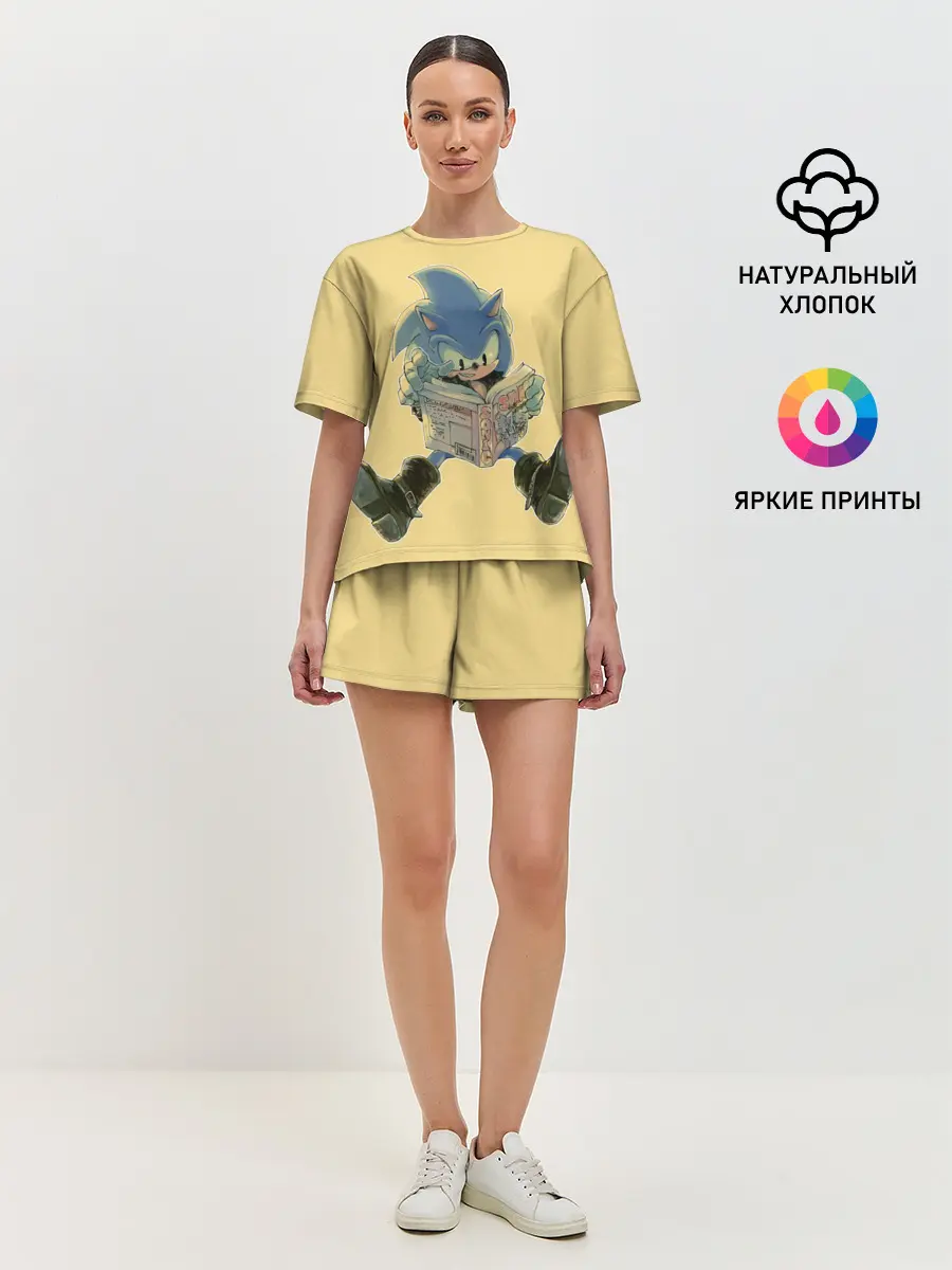 Женская пижама с шортами / Соник с книжкой