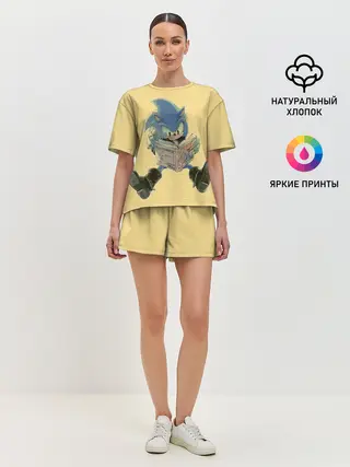 Женская пижама с шортами / Соник с книжкой