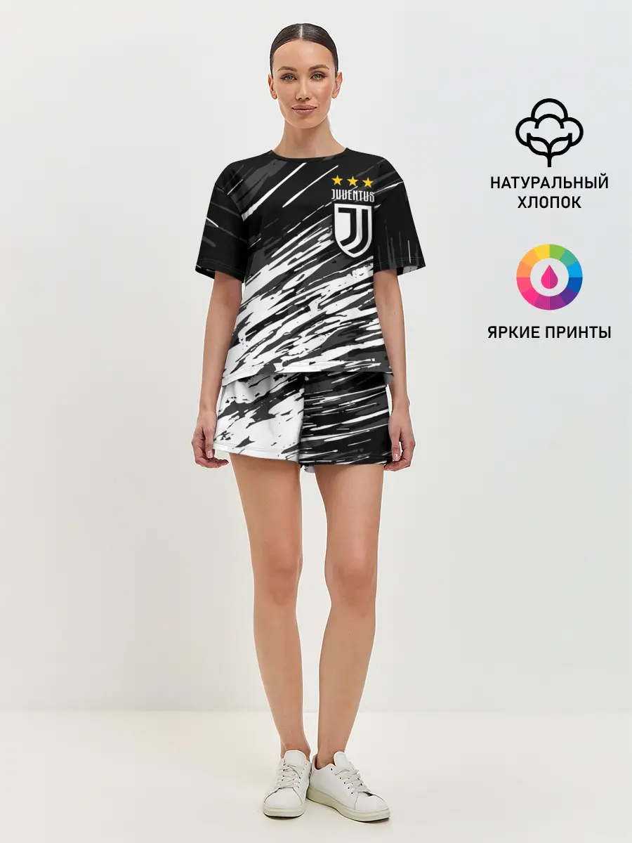 Женская пижама с шортами / JUVENTUS / ЮВЕНТУС / БРЫЗГИ