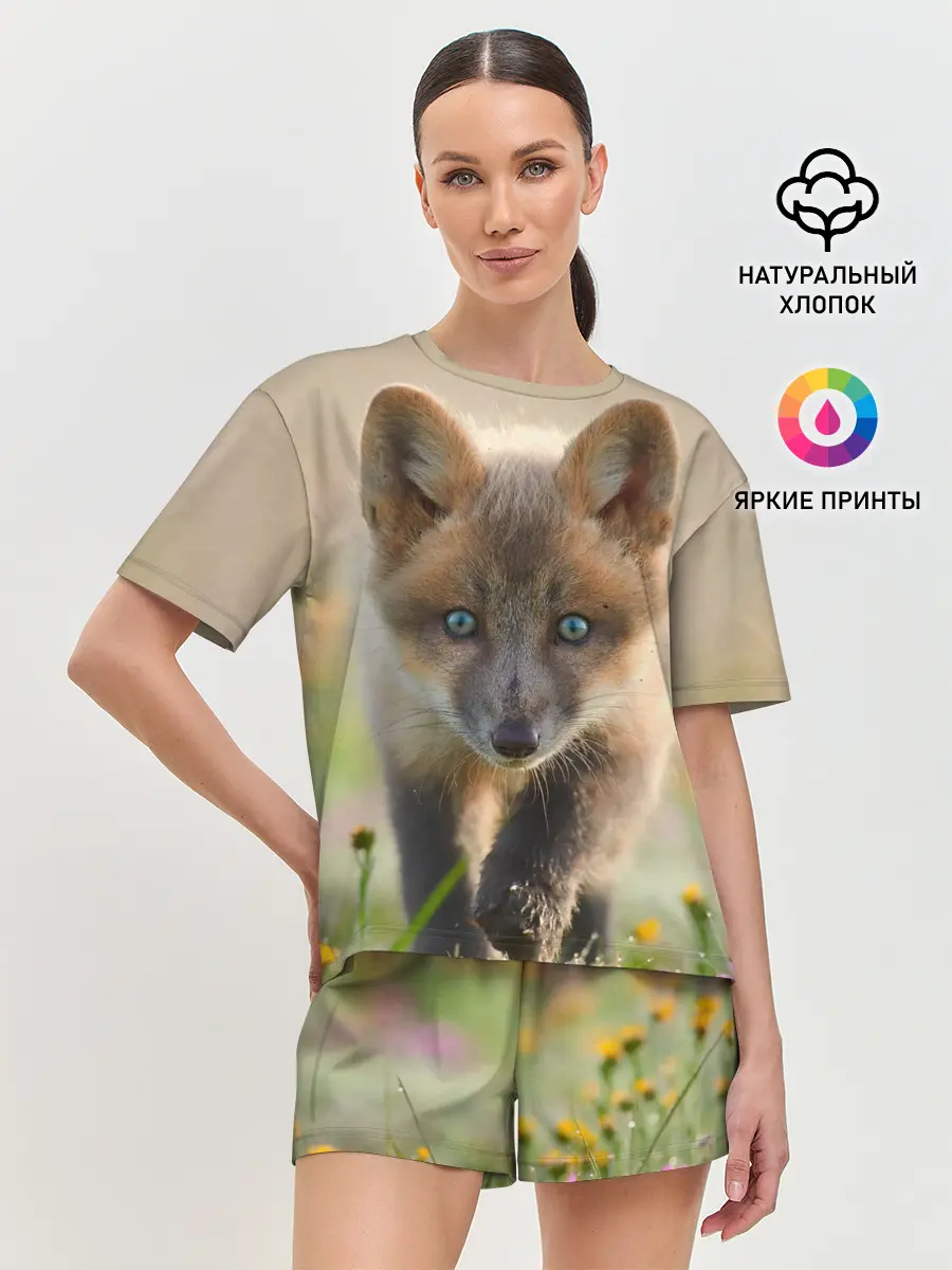 Женская пижама с шортами / Лисичка