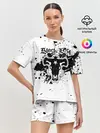 Женская пижама с шортами / Черные быки брызги Чёрный клевер