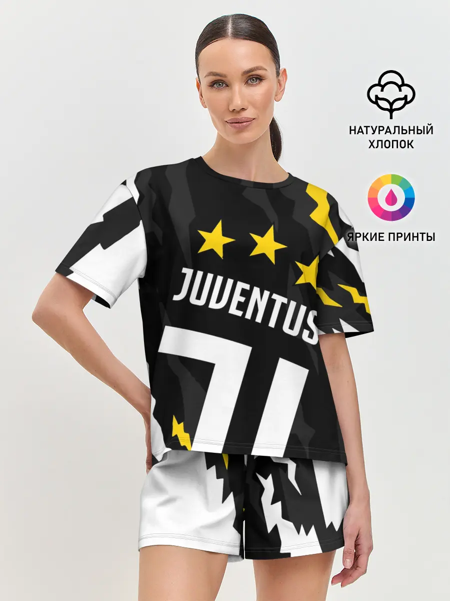 Женская пижама с шортами / JUVENTUS / ЮВЕНТУС / ПОРЕЗЫ
