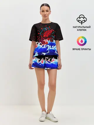 Женская пижама с шортами / Кровавый Кракен Монстр