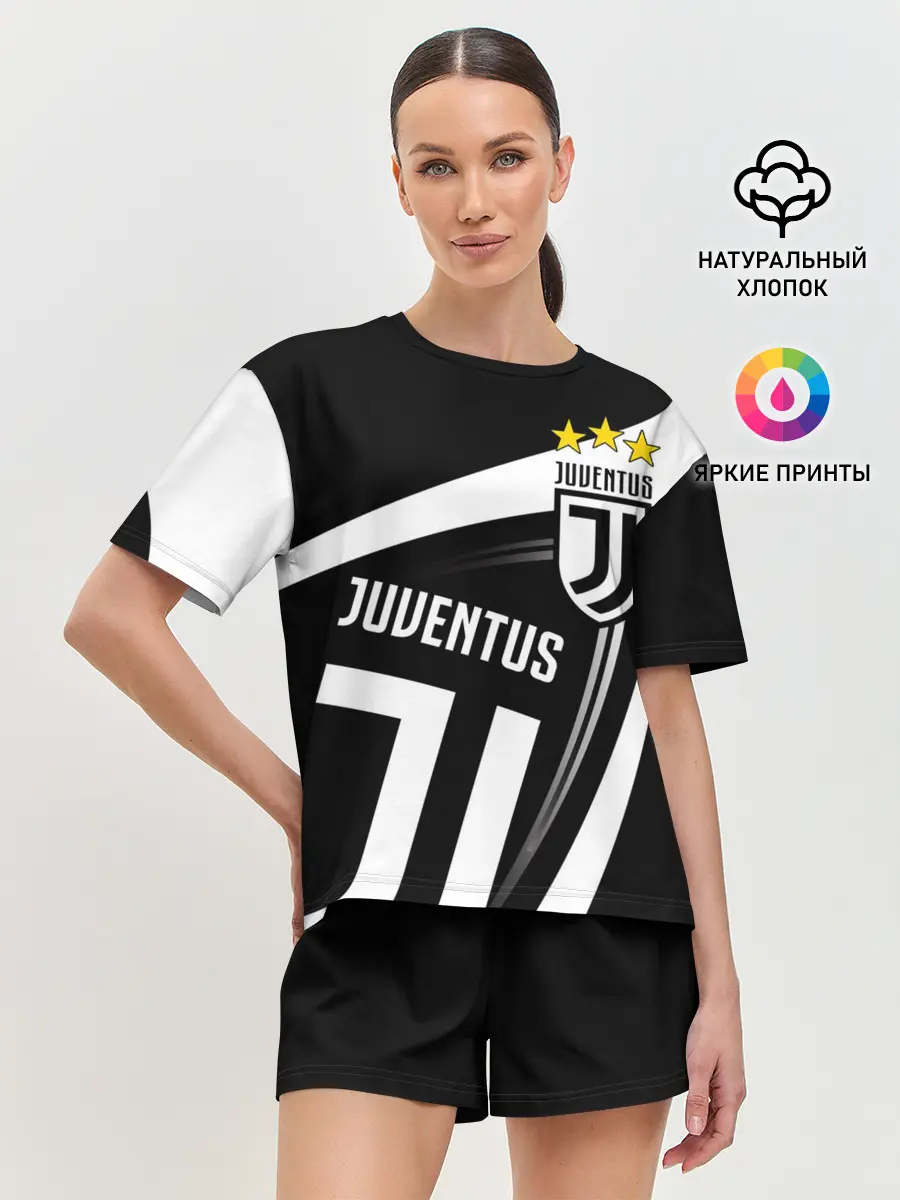 Женская пижама с шортами / JUVENTUS / ЮВЕНТУС / ПОЛОСЫ