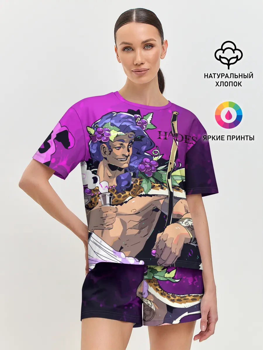 Женская пижама с шортами / Бог виноделия Дионис