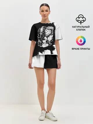 Женская пижама с шортами / Чёрный клевер Аста и демон Либе