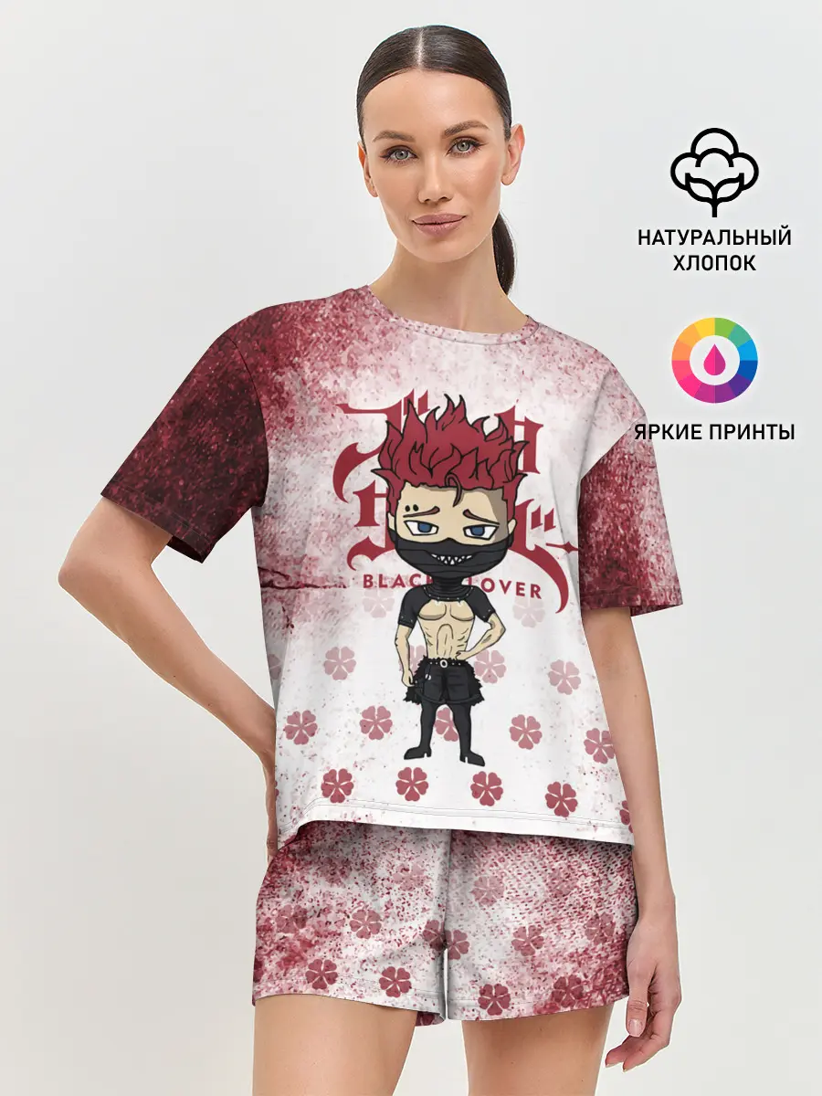 Женская пижама с шортами / Зора Идеаре Чёрный клевер