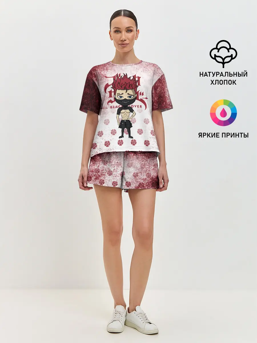 Женская пижама с шортами / Зора Идеаре Чёрный клевер