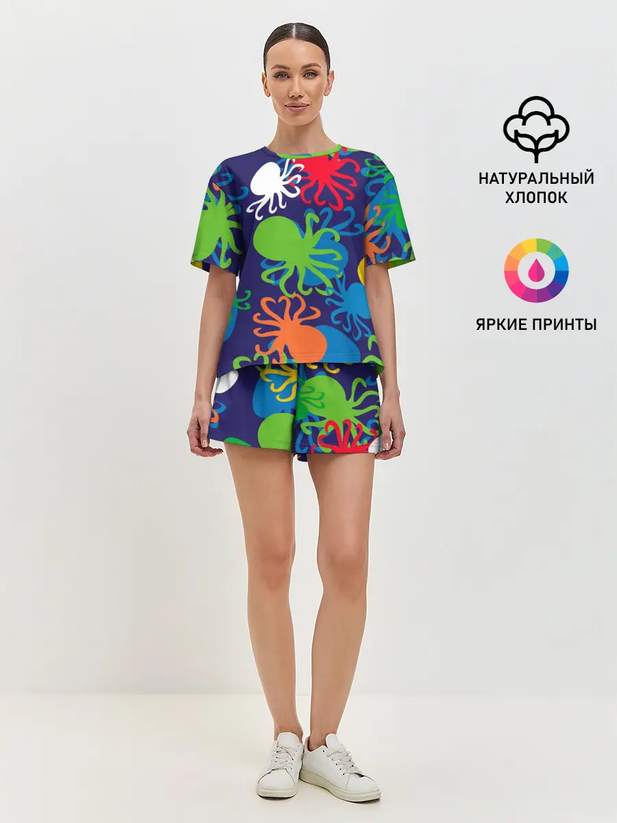 Женская пижама с шортами / Осьминоги