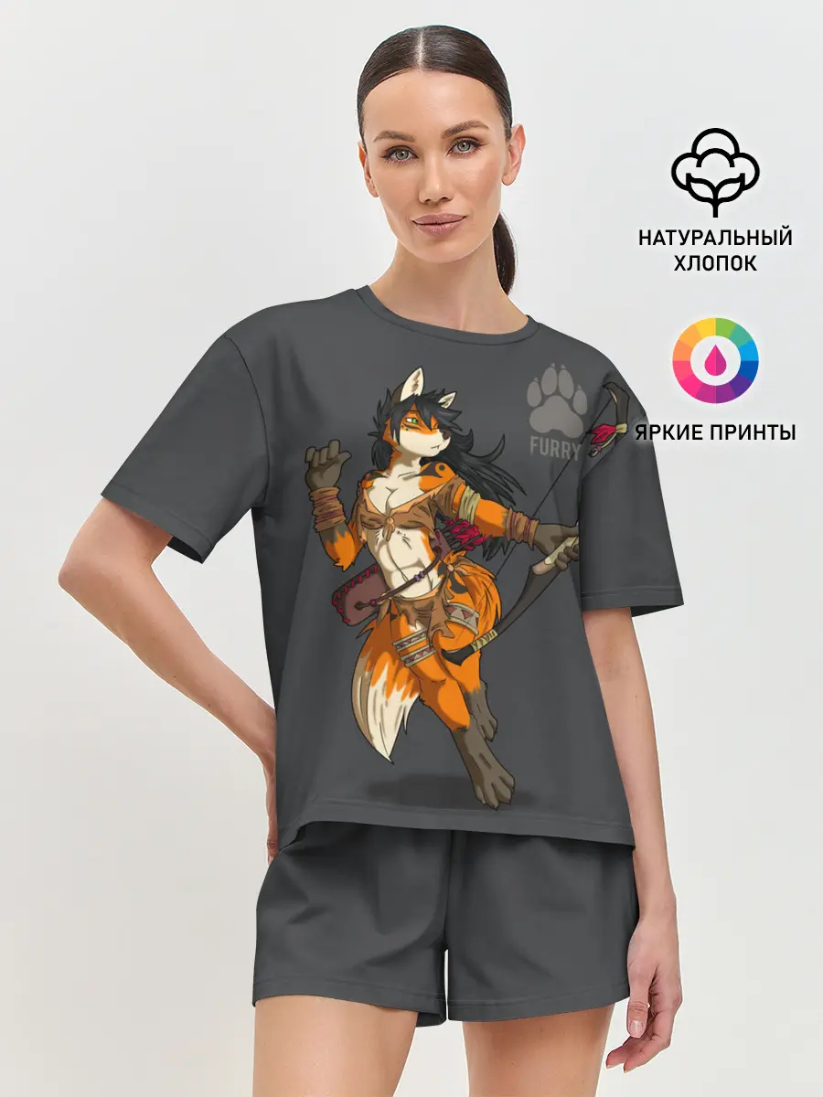 Женская пижама с шортами / Furry fox