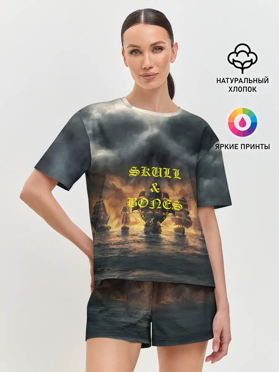 Женская пижама с шортами / Skull & Bones | Пираты