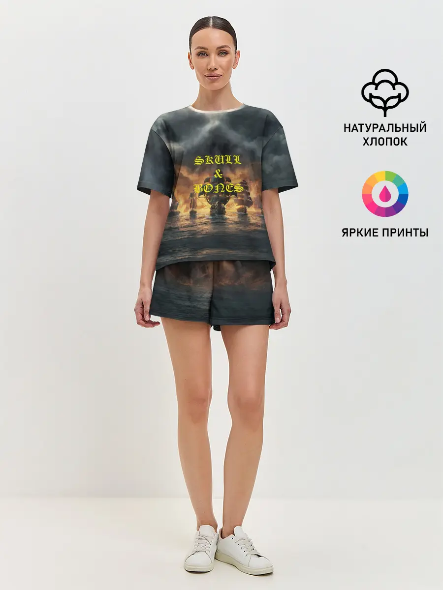 Женская пижама с шортами / Skull & Bones | Пираты