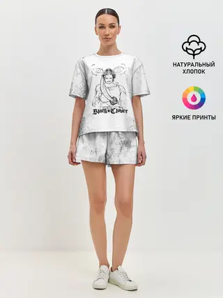 Женская пижама с шортами / Ями Сукэхиро Чёрный клевер