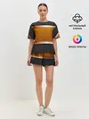 Женская пижама с шортами / 3d gold / black