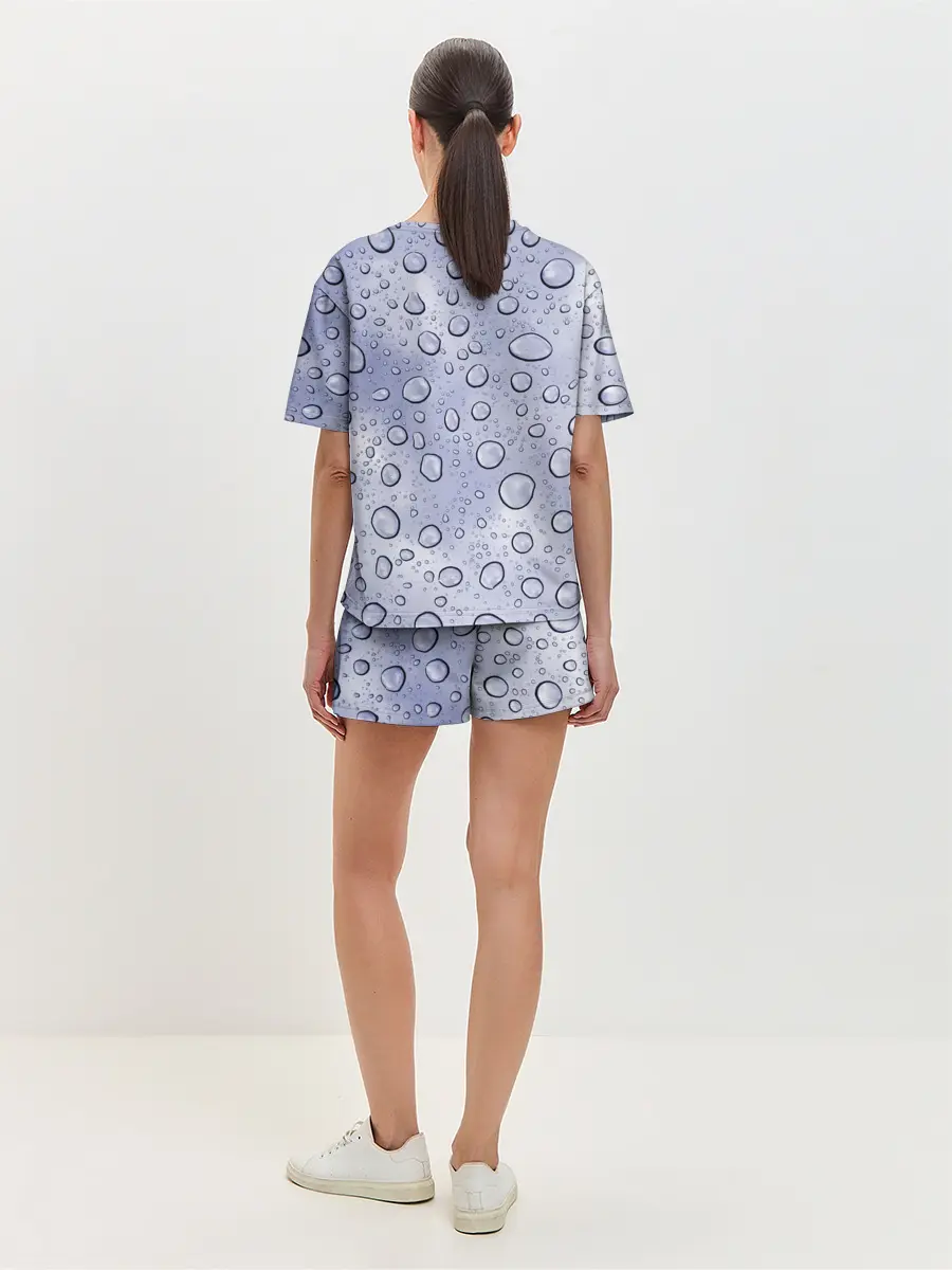 Женская пижама с шортами / Капли на Стекле