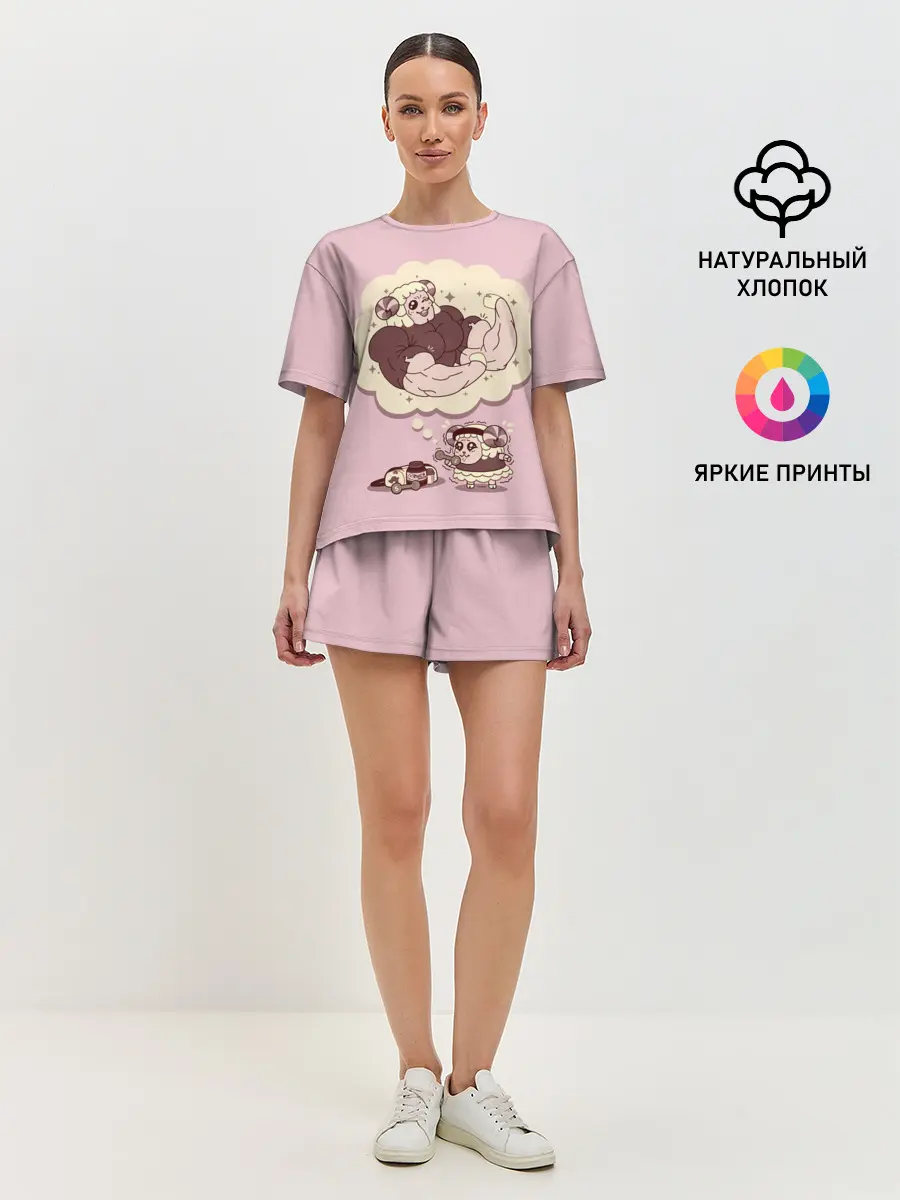 Женская пижама с шортами / Sheep workout